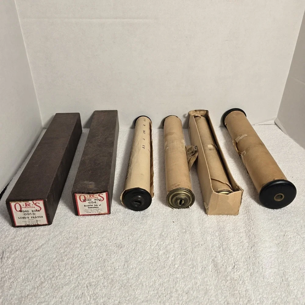 Lot 6 Vintage Player Piano‎ Music Rolls Set Lord's Prayer And 5 Others
